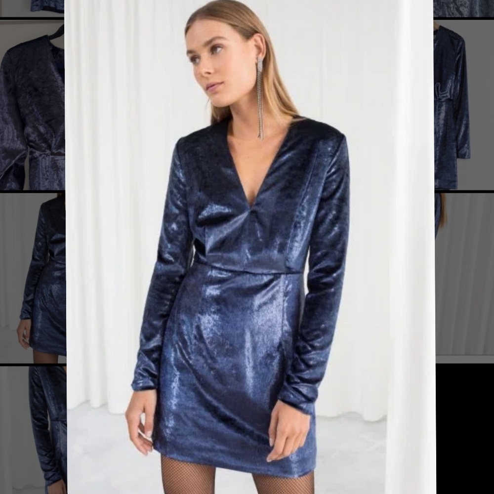 Stunning & Other Stories Blue Shimmer Dress XS
